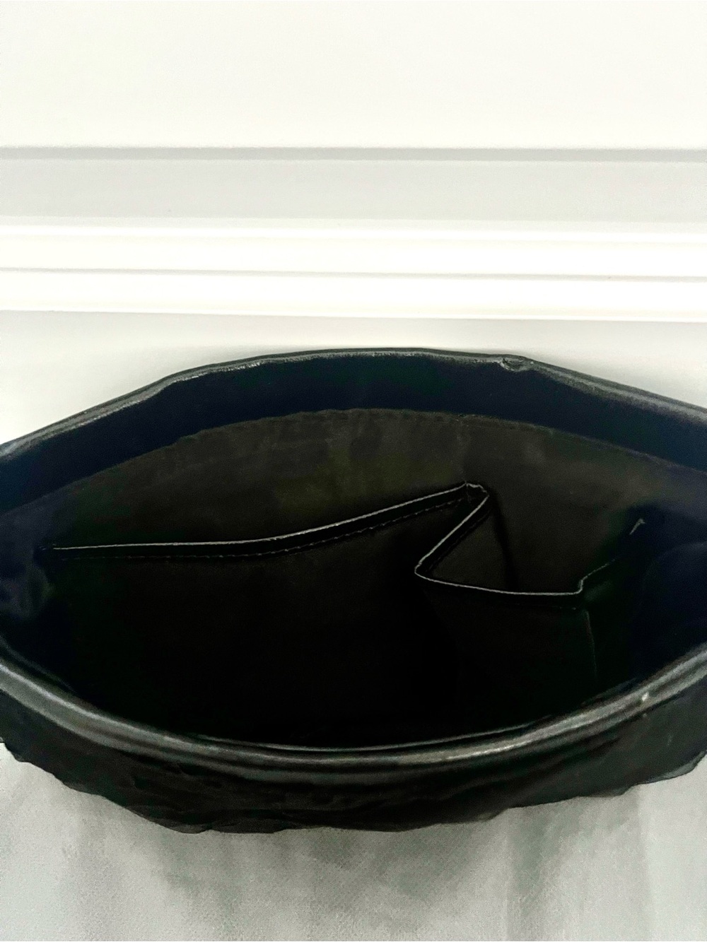 Express Dressy Black Ruffle Clutch - Picture 10 of 13